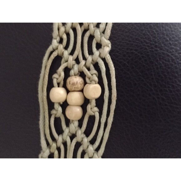 Vintage Braided Macrame Woven Rope Belt Size S Fringe Boho Hippie Art - Picture 4 of 9